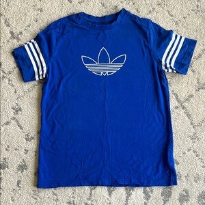Adidas Blue and White Short Sleeve Tee